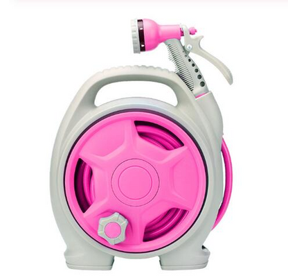 Practical Hose Reel with Spray Nozzle - Compact Garden Hose Reel for Easy Watering