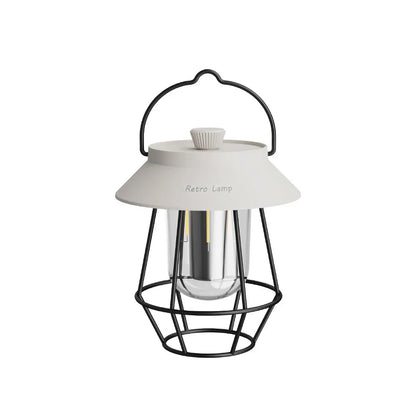 Led Camping Lantern in Retro Design - Portable Lamp for Indoors and Outdoors