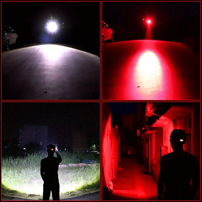 Rechargeable Led Headlamp With White , Red And Green Light - Powerful Headlamp With Usb And Rechargeable Battery