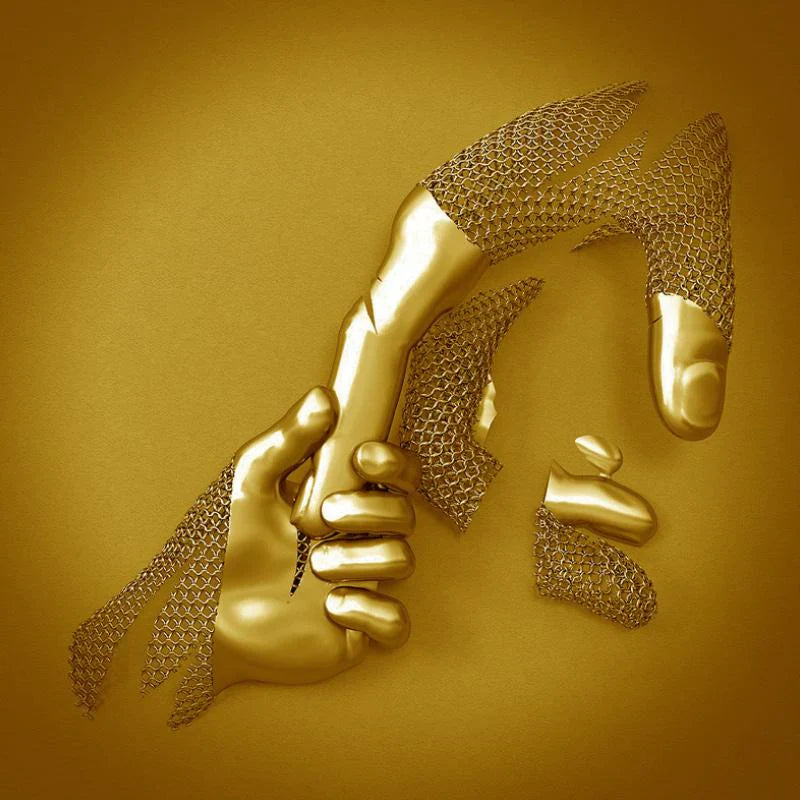 Love Canvas with Elegant Metal Figure in Modern Design