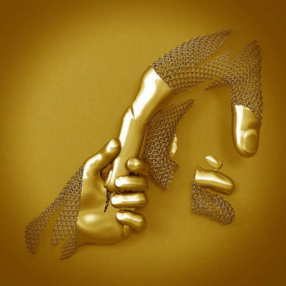 Love Canvas with Elegant Metal Figure in Modern Design