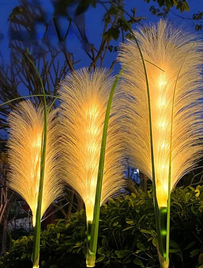 Decorative Rattan Garden Lighting - Solar Lamp In Grass Design For Outdoor Use