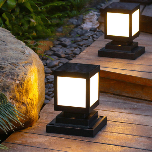 Solar Led Garden Lantern In Square Design - Decorative Outdoor Lighting For Paths And Patios