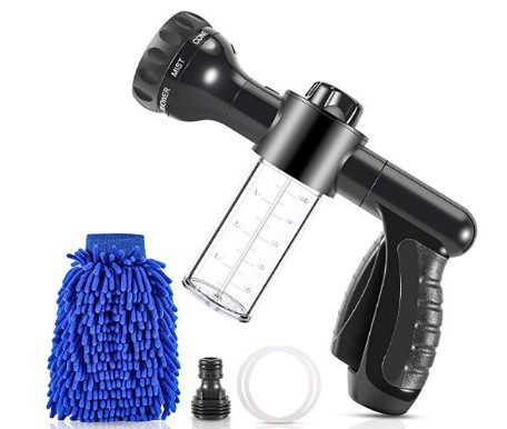 Multifunctional Car Wash Gun - Spray Gun with Microfibre Attachment for Thorough Cleaning