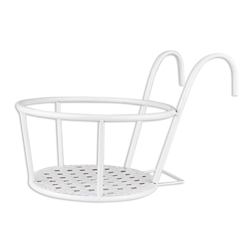 Hanging Metal Plant Basket - Balcony Plant Pot with Hook for Garden and Terrace