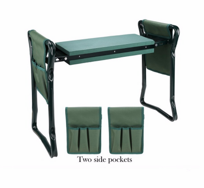 Garden Stool with Bag - Foldable Seat and Workstation for Gardening