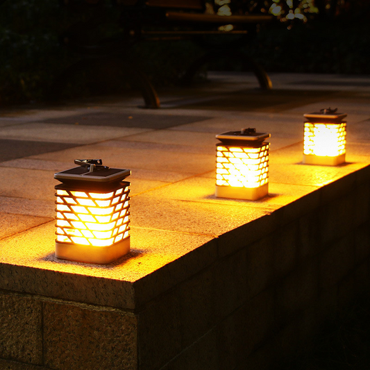 Solar Led Garden Lantern With Groove Design - Decorative Outdoor Lighting For The Garden