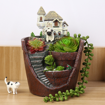 Succulent Decorative Flower Pot for Mini Garden - Bonsai Plant Pot for Micro Landscape and Garden