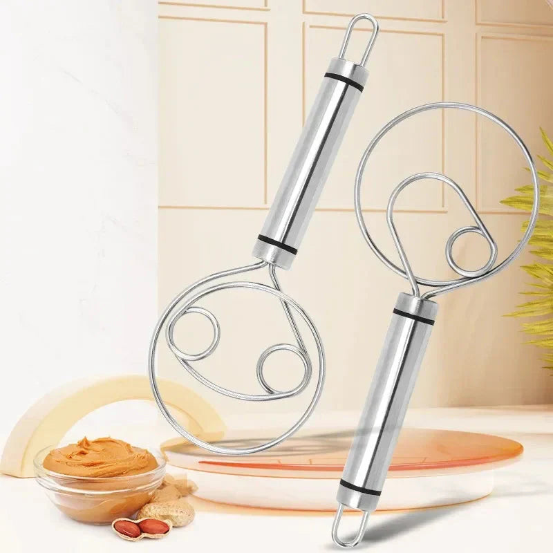 Robust Stainless Steel Danish Dough Whisk - Durable Ergonomic Design For Versatile Baking And Cooking