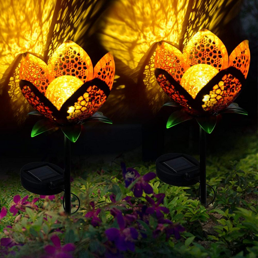 Solar Garden Light Lotus Flower - Decorative Led Outdoor Lighting For Garden And Yard