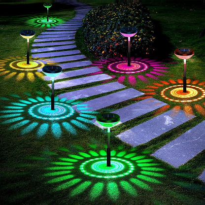 Solar Garden Lamp With Colour Change - Led Garden Lighting For Outdoor Use With Flower Pattern