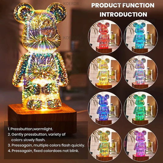 3D Fireworks Effect LED Lamp