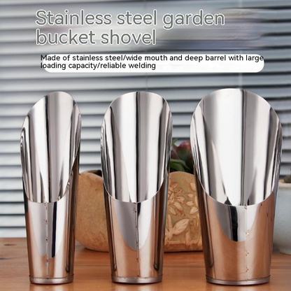 Stainless Steel Shovel for Potting Soil - Robust Planting Shovel for Garden and Balcony