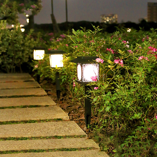 Solar Led Garden Lamp - Large Square Lamp With Warm Light And Dual Use