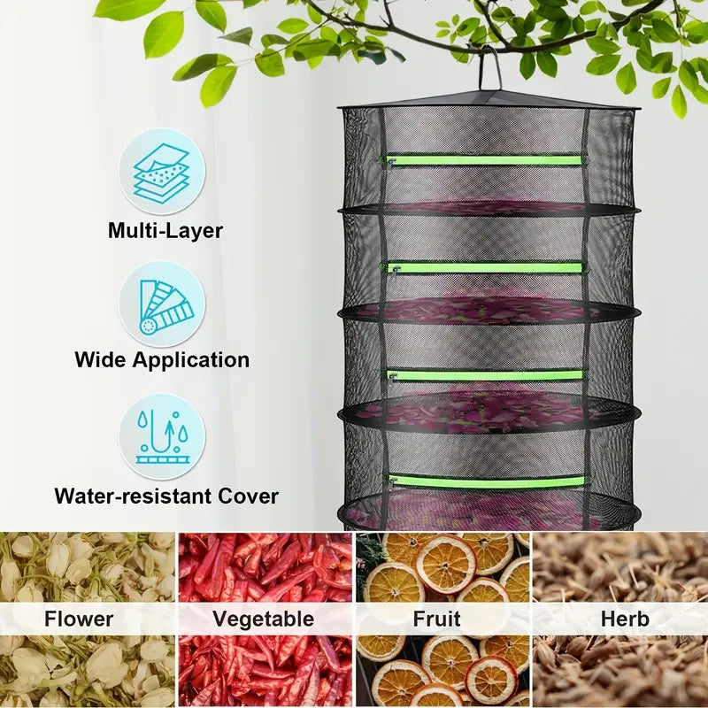 Foldable Drying Basket For Fruit  Vegetables And Herbs - Multi - Level Mesh Shelf For Quick Drying Process