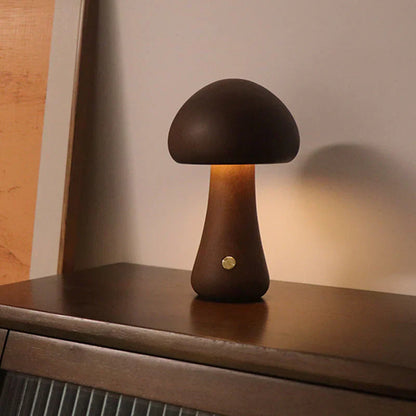 Wooden Mushroom Led Night Light - Charming Lamp in Natural Design for a Cosy Atmosphere
