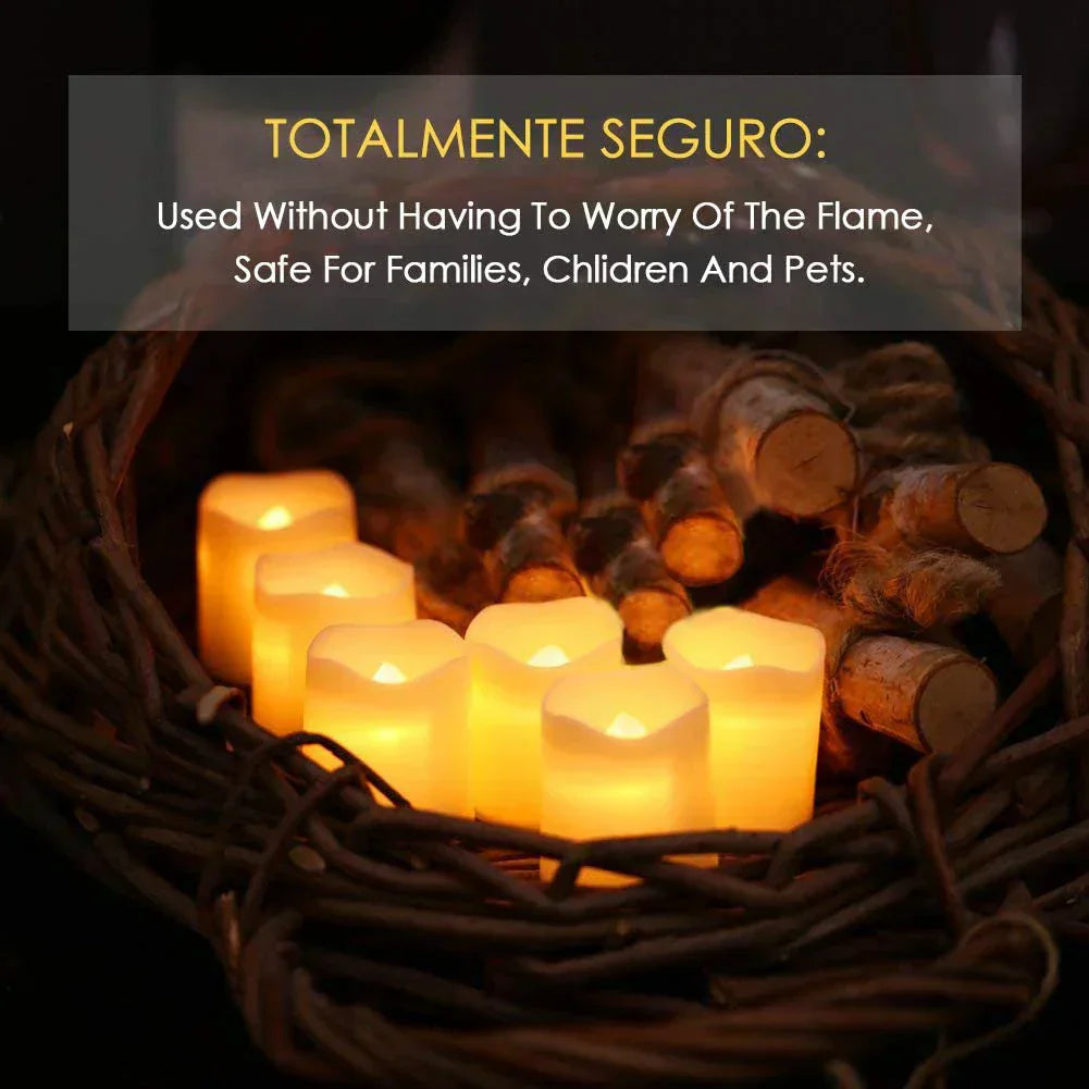Battery - Operated Led Tea Lights With Warm White Flickering Effect