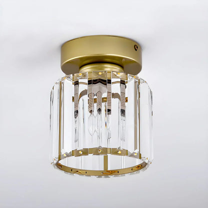 Modern Crystal Ceiling Light with Gold and Black Accents - Stylish Lighting for Your Home