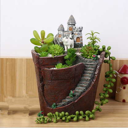 Succulent Decorative Flower Pot for Mini Garden - Bonsai Plant Pot for Micro Landscape and Garden