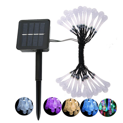 Solar Led Fairy Lights - Colourful Drop Lights For Garden  Patio And Decoration