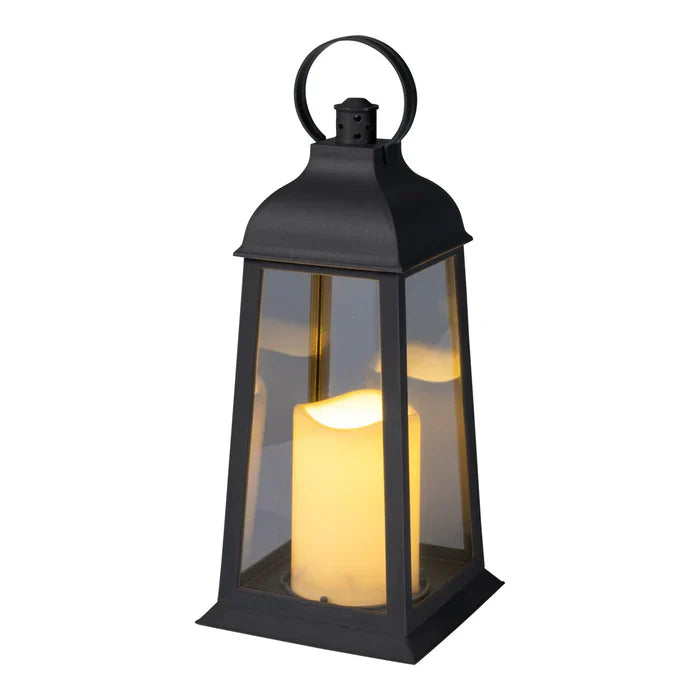Led Lantern in a Set - 2 Pieces with Realistic Candle Flickering for Indoors and Outdoors