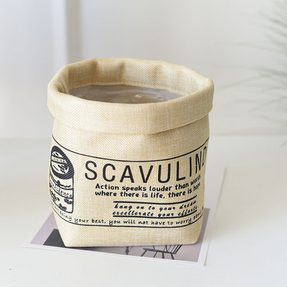 Decorative Fabric Plant Pot with Print - Versatile Storage Pot for Plants and Decorations