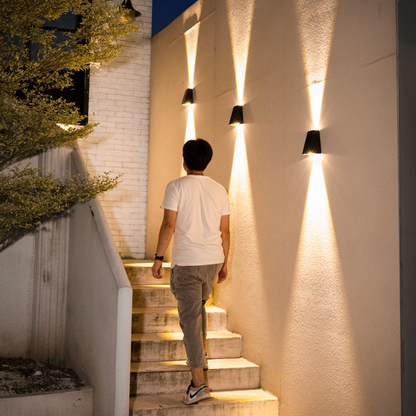 Modern Led Outdoor Wall Light With Up & Down Light - Waterproof Wall Light For House Facades And Entrance Areas