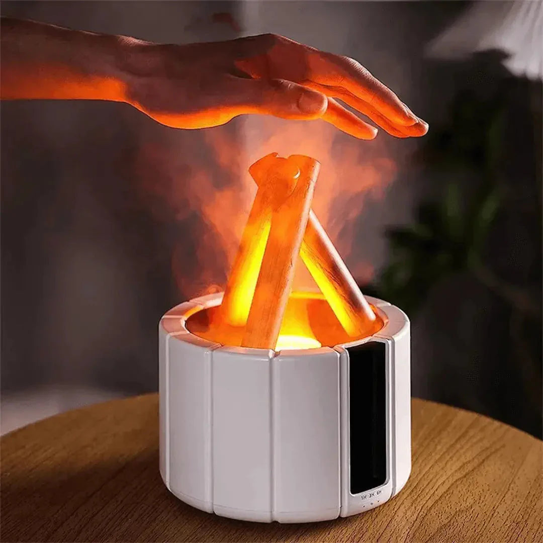 Flame Humidifier With LED - Ultrasonic Diffuser And Aromatherapy With Open Fire Effect