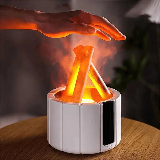 Flame Humidifier With LED - Ultrasonic Diffuser And Aromatherapy With Open Fire Effect
