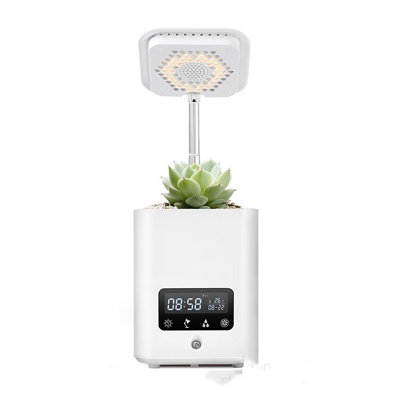 Multifunctional Smart Hydroponic Plant Pot with Calendar , Diffuser and Desk Lamp