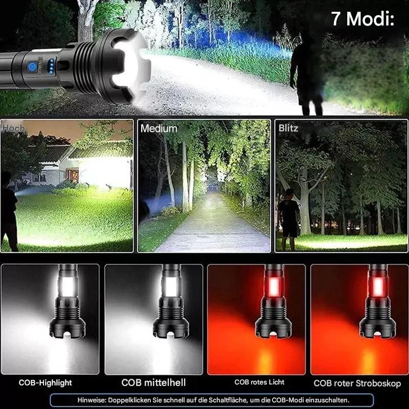 Tactical Torch - Led Torch with Zoom & Powerbank Function