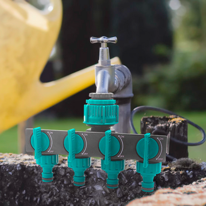 Universal 4 - Way Garden Hose Distributor - Adjustable Tap Distributor