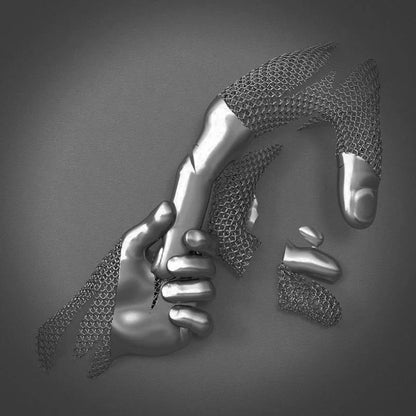 Love Canvas with Elegant Metal Figure in Modern Design