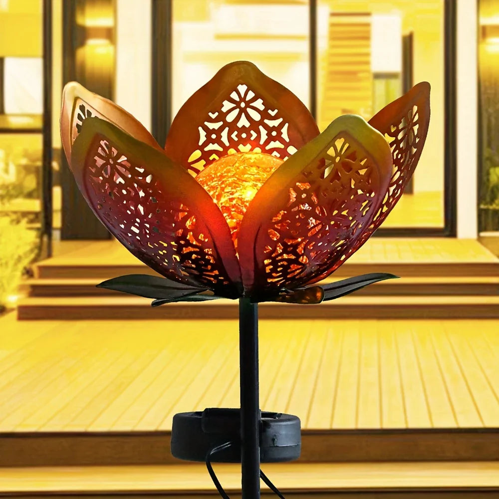 Solar Garden Light Lotus Flower - Decorative Led Outdoor Lighting For Garden And Yard