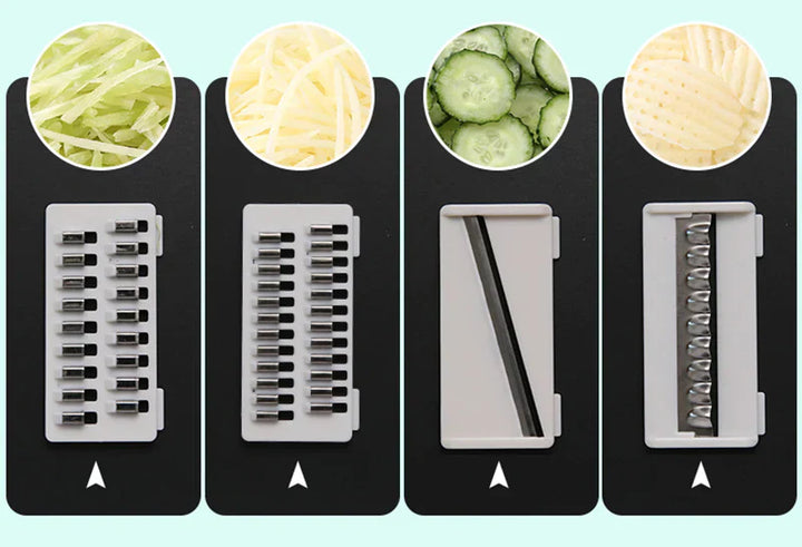 Multifunctional Vegetable Slicer with Collecting Tray - Practical Kitchen Helper for Easy Slicing , Grating & Planing