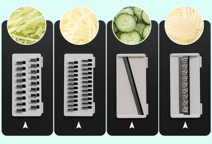 Multifunctional Vegetable Slicer with Collecting Tray - Practical Kitchen Helper for Easy Slicing , Grating & Planing