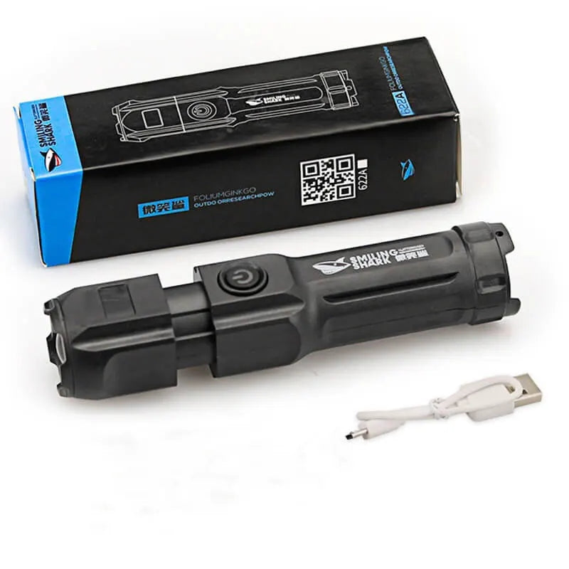 Powerful LED Torch With Zoom Rechargeable USB Camping Lamp
