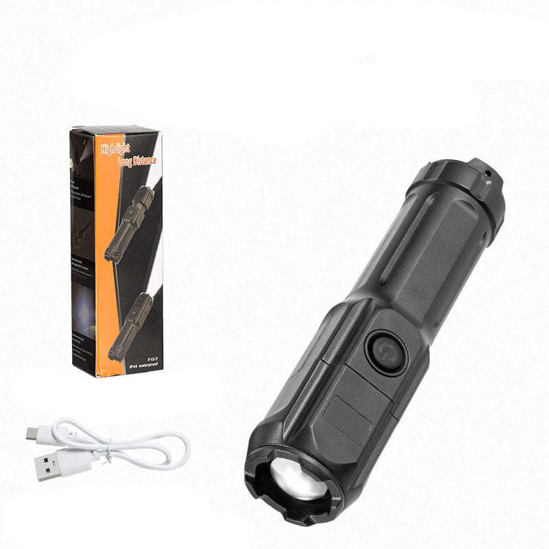 Powerful LED Torch With Zoom Rechargeable USB Camping Lamp