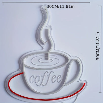 Led Neon Coffee Cup Wall Light