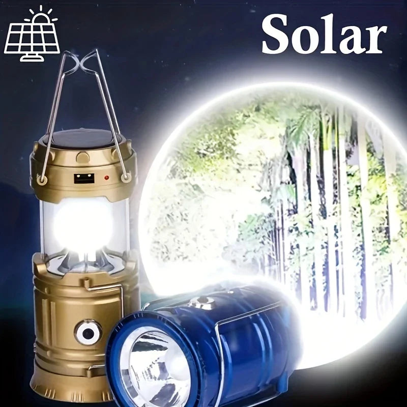 Solar Camping Lamp With Usb Charging - Portable Led Lantern For Outdoor Activities And Emergencies