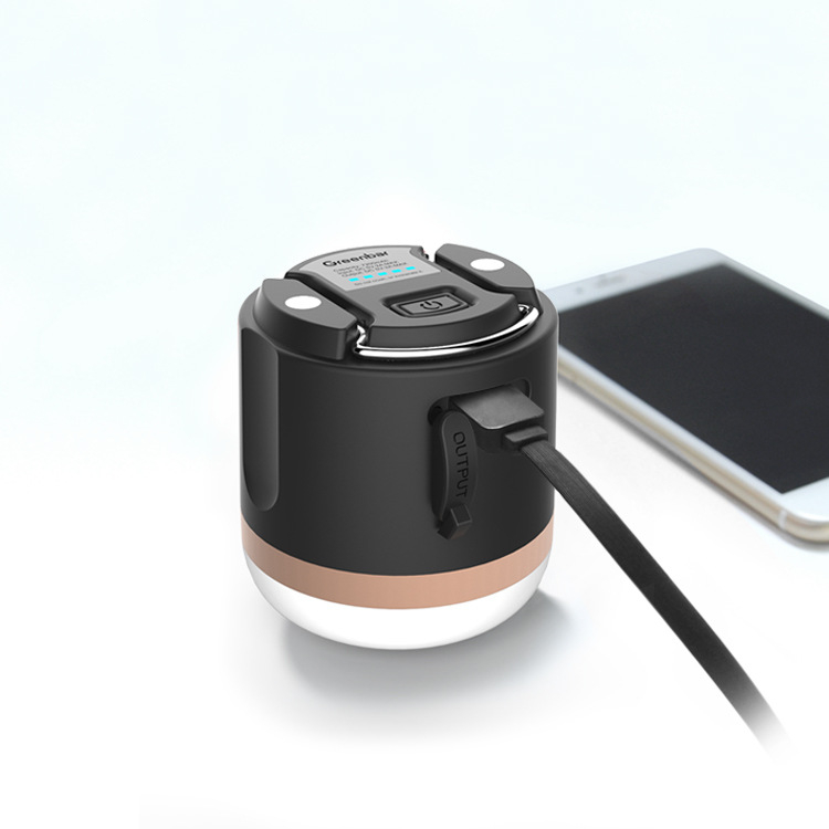 Portable Led Camping Lamp With Power Bank - Rechargeable Usb Connection  For Outdoor  Emergencies