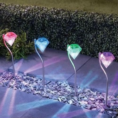 Diamond - Shaped Solar Garden Light - Led Lamps For Outdoor Use For Decoration And Lighting