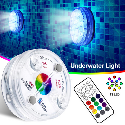 Underwater Led Light With Remote Control - Rgb Multicolour Pool Lighting For Bathrooms And Ponds