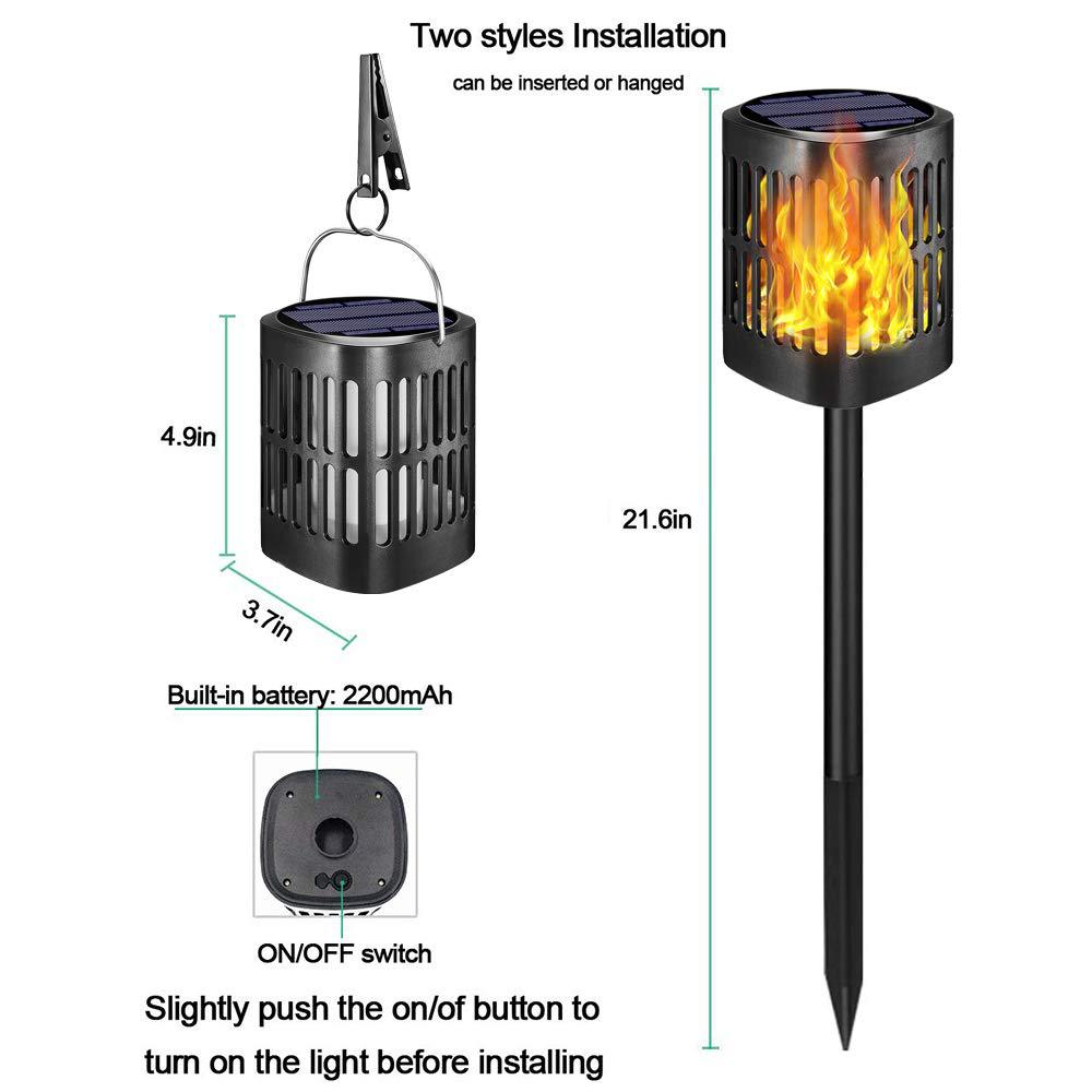 Solar Led Flame Lantern - Decorative Outdoor Lighting For Garden And Patio With Hanging Option