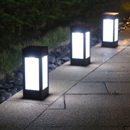 Solar Led Garden Lantern In Square Design - Decorative Outdoor Lighting For Paths And Patios