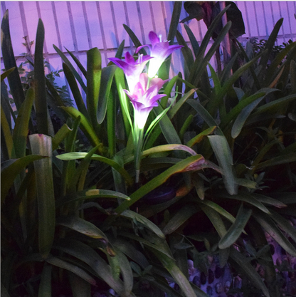 Lily - Shaped Solar Led Flower Lights - Colour - Changing Garden Lights With Rod For Outdoor Areas