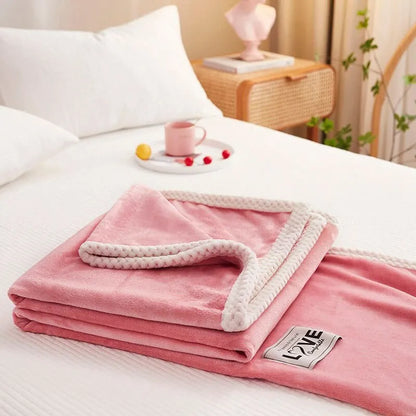 Flannel Fleece Cozy Blanket in Pink