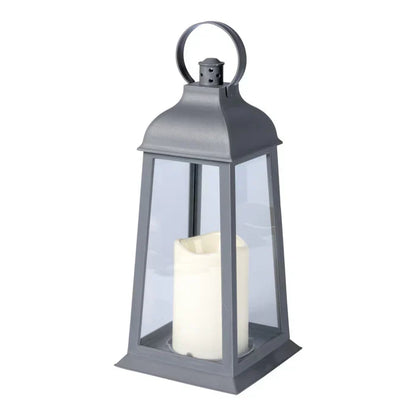 Led Lantern in a Set - 2 Pieces with Realistic Candle Flickering for Indoors and Outdoors