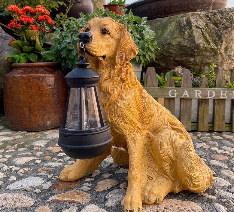Solar LED Dog Figurine for the Garden