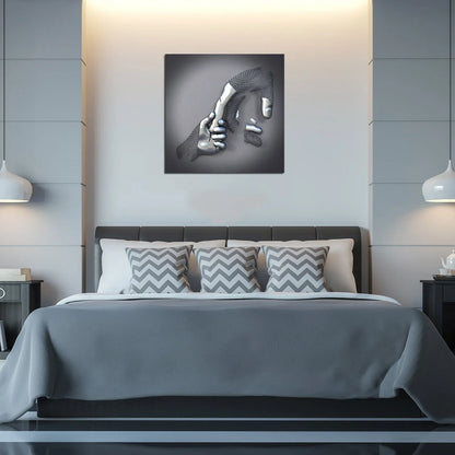 Love Canvas with Elegant Metal Figure in Modern Design